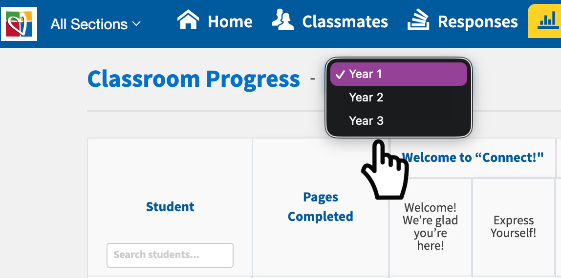 progress modal dropdown