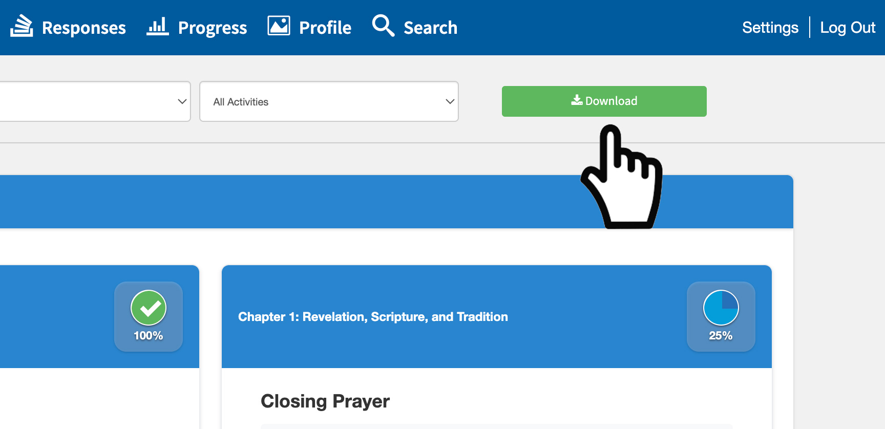 Student progress download