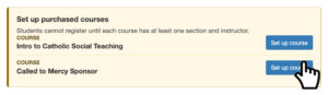 Setup Course Section